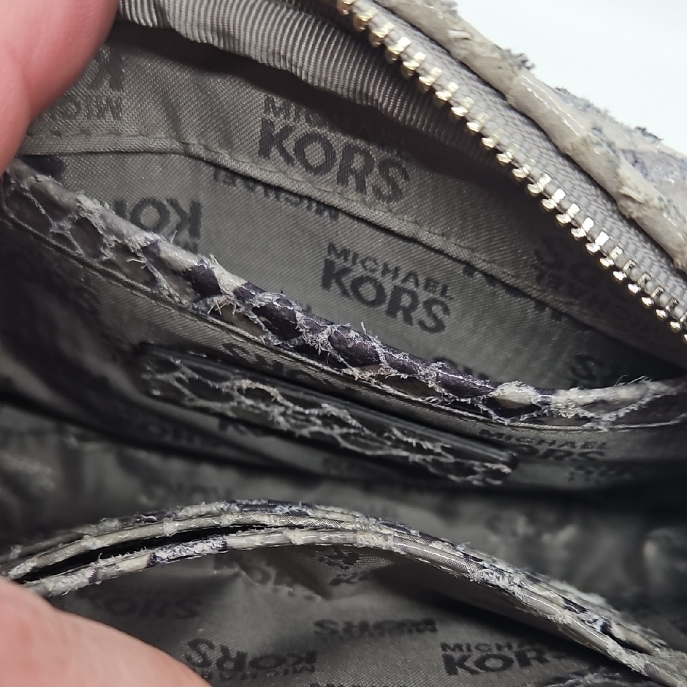 Michael Kors Python Pattern Crossbody Bag - Cream… - image 8